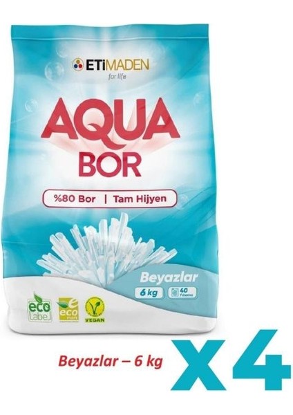 Aqua Bor Matık Toz 6kg Beyazlar*4 Adet fiyatları