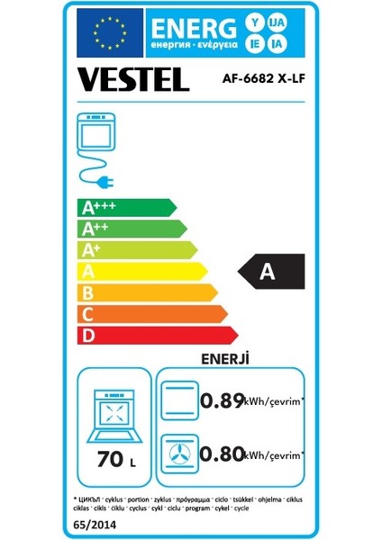 AF-6682 X-Lf Ankastre Fırın