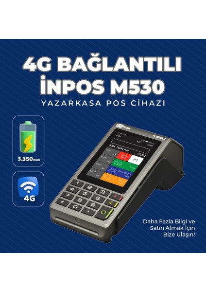 M530 4G Yazar Kasa Pos Temassız ve Qr Özellikli