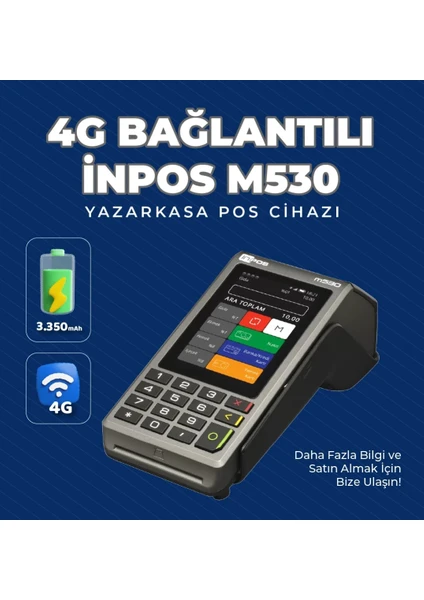 Inpos M530 4G Yazar Kasa Pos Temassız ve Qr Özellikli