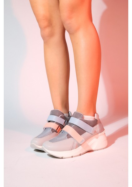 Berge Buz Multi Kadın Cırtlı Dolgu Taban Spor Sneakers indirimleri