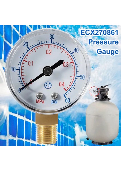 Kum ve De Havuz Filtresi Için Profesyonel Havuz Spa Filtresi Su Basıncı Göstergesi ECX270861 (Yurt Dışından)