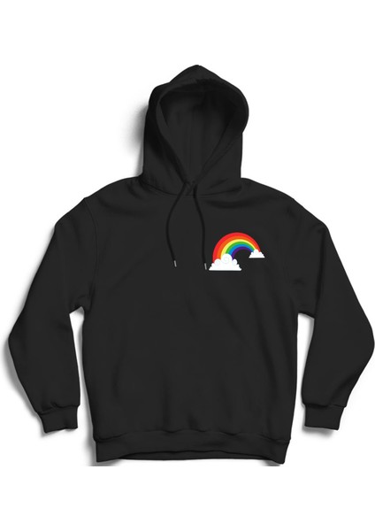 Rainbow, Gökkuşağı Logo Kapüşonlu Sweatshirt Hoodie