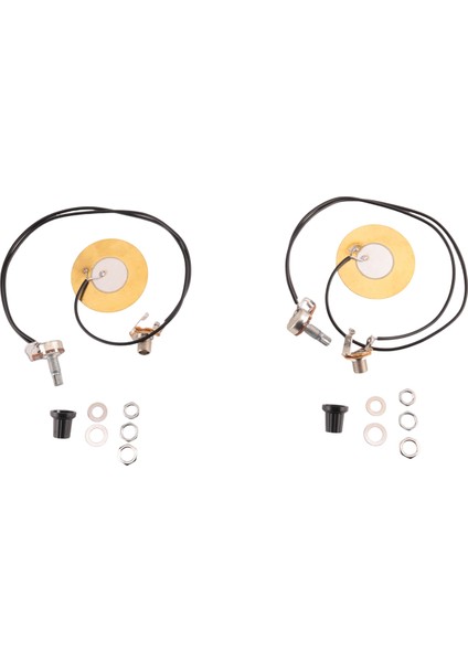 2 Adet 50 mm Gitar Pikap Piezo Dönüştürücü Kablolu Amplifikatör ile 6.35 mm Çıkış Jakı Akustik Gitar Ukulele Puro Kutusu Gitar (Yurt Dışından)