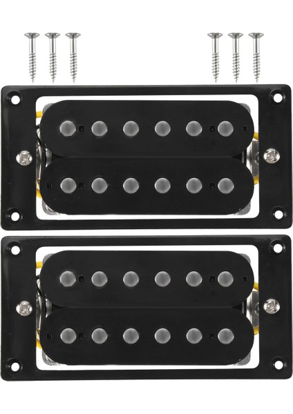 2 Adet (1 Takım) Siyah Humbucker Çift Bobin Elektro Gitar Manyetikleri + Çerçeve Vidası (Yurt Dışından)