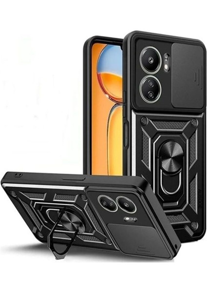 Xiaomi Poco C65 Kılıf Sert Silikon Pars Yüzüklü Tank Kapak