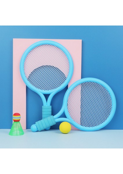 1 Takım Mavi Renk Plaj Tenisi Badminton Raket Seti Açık Spor Mini Badminton Raket Çocuk Plaj Raketi (Yurt Dışından)