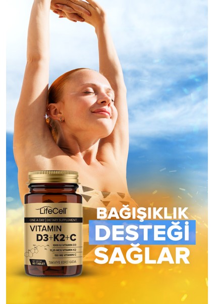 Vıtamın D3 K2 C - 60 Tablet Komplex Vitamin Desteği