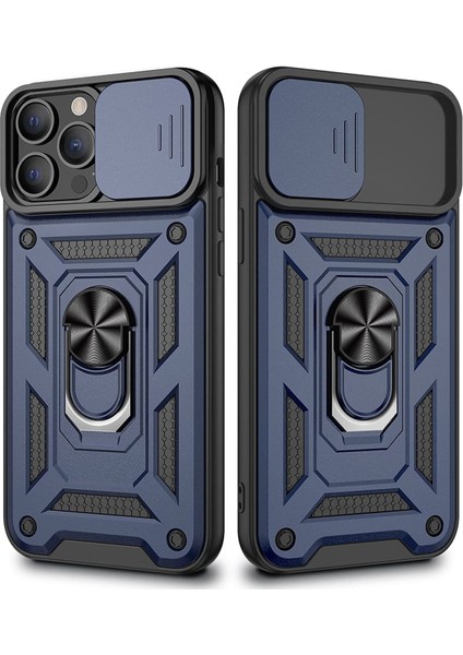 Apple iPhone 13 Pro Max Kılıf Sert Silikon Pars Yüzüklü Tank Kapak