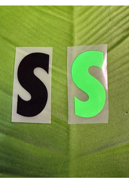 7x3 cm Yeşil ve Siyah Ütü Ile Yapışan S Harfi 2 Li Arma Transfer Baskı
