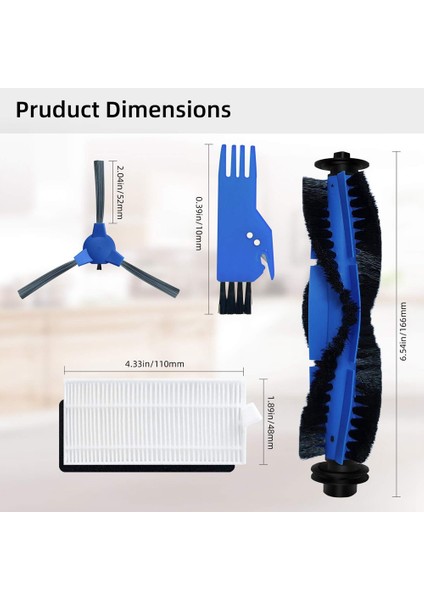 Eufy Robovac 11S, 12, 15T, 15C, 25C, 30, 30C, 35C Ince Halı Robotik Süpürge Için Yedek Parçalar (Yurt Dışından)