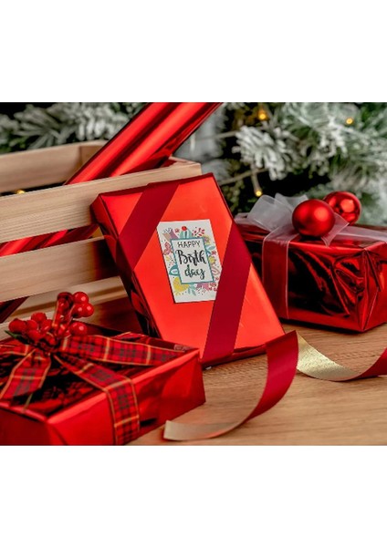 Metalize Bantlı Poşet 30X35 cm Kırmızı 100 Lü (1 Paket 100 Adet) fırsatları