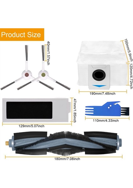 Ecovacs Deebot T20 Pro, T20 Pro Plus, T20 Max, T20 Omnı Robotlu Süpürge Ana Yan Fırça Hepa Filtre Toz Torbaları (Yurt Dışından) fırsatları