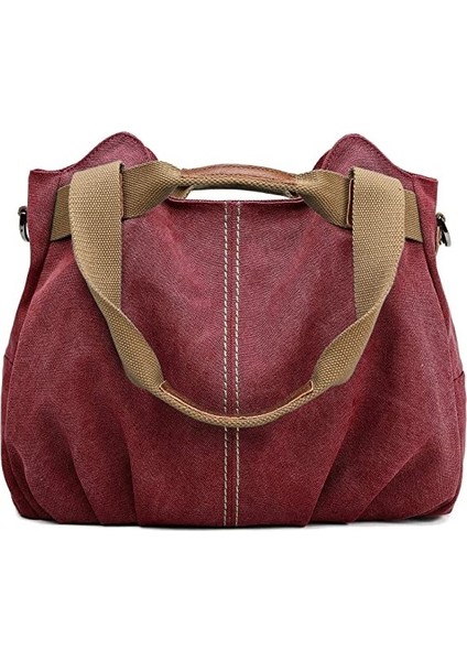 Fashion Smart Kadın Çanta Vintage Hobo Canvas Günlük Tote Alışveriş Çantası (Yurt Dışından)