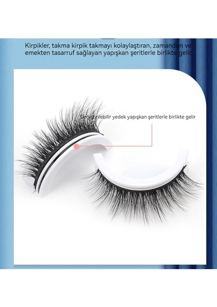 3df036 Ince 11 Mm Yeniden Kullanılabilir, Tutkalsız, Kendinden Yapışkanlı Kirpik (Yurt Dışından)