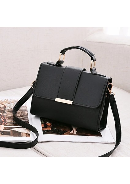 Düz Perçin Zinciri Küçük Kadın Crossbody Omuz Askılı Kadın Çanta (Yurt Dışından)