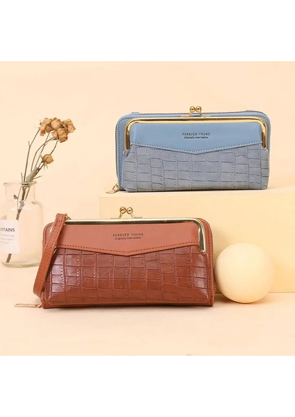 Qiuming Shop 2 Vintage Kadın Cüzdan Timsah Desen Cep Telefonu Cepleri Kadın Omuz Kadın Crossbody Çanta (Yurt Dışından)