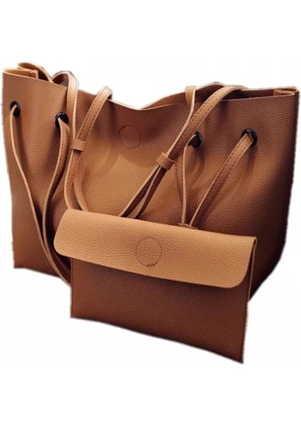 Düz Büyük Tote Kadın Seti Debriyaj Çanta (Yurt Dışından) fiyatları