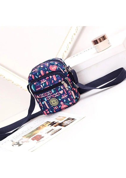 Kadın Naylon Eğlence Çapraz Küçük Crossbody Kore Çok Katmanlı Kadın Omuz Çanta (Yurt Dışından)