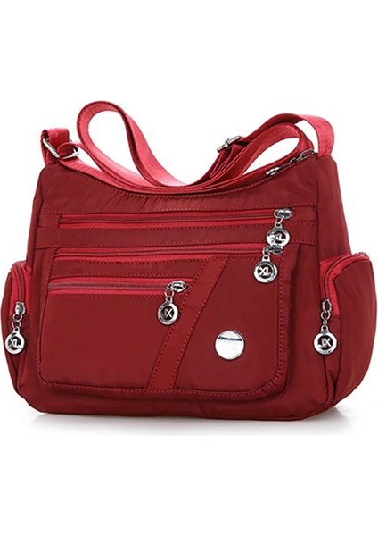 Kadın Omuz Naylon Oxford Su Geçirmez Fermuar Paketi Büyük Kapasiteli Seyahat Crossbody Çanta (Yurt Dışından)
