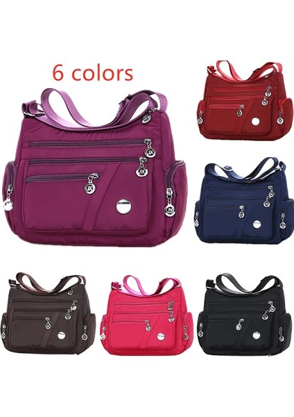 Kadın Omuz Naylon Oxford Su Geçirmez Fermuar Paketi Büyük Kapasiteli Seyahat Crossbody Çanta (Yurt Dışından) fiyatları