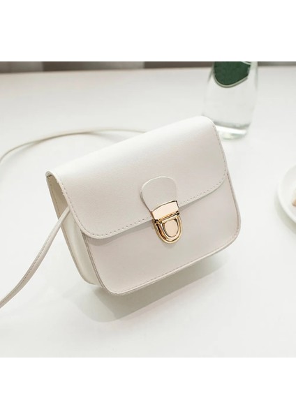 Bej Kadın Postacı Kadın Düz Kapak Kilit Omuz Crossbody Telefon Plaj Çanta (Yurt Dışından)