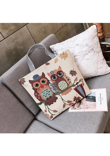 Kadın Kız Tuval Büyük Çizgili Omuz Tote Plaj Renkli Çizgili Çanta (Yurt Dışından)