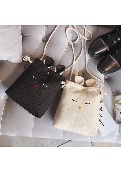 Menekşe 16X X4CM Küçük Crossbody Anvas Sevimli Kulak Omuz Messenger Kız Kadın Telefon Çanta (Yurt Dışından) indirimleri