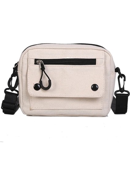 Kadın Saf Günlük Tote Kanvas Fermuarlı Omuz Çanta (Yurt Dışından)