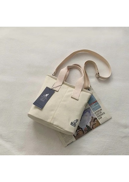 Kremsi Japon Kore Omuz Unisex Çift Sokak Paket Naylon Postacı Erkekler Çanta (Yurt Dışından)