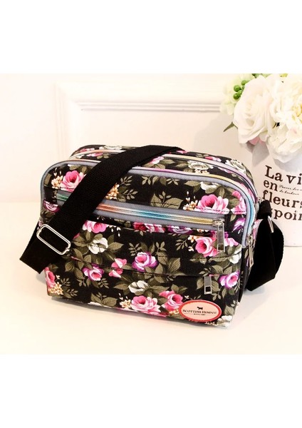 Kadın Kanvas Omuz Çapraz Küçük Kare Çok Fonksiyonlu Büyük Kapasiteli Naylon Crossbody Çanta (Yurt Dışından)