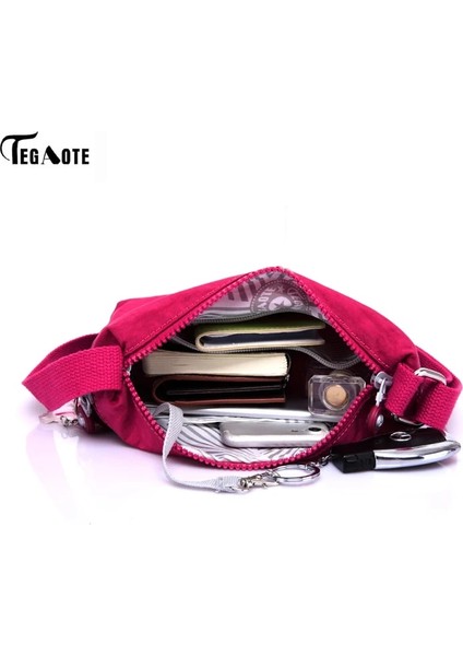 910-15 22CMX4CMX21CM 910 Tegaote Çiçek Kadın Askılı Naylon Kadın Omuz Crossbody Kadın Okul Çanta (Yurt Dışından) indirimleri