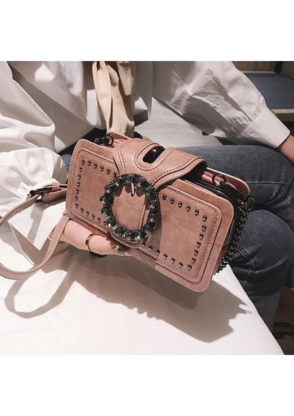 Kore Retro Elmas Çivili Küçük Kare Askılı Flap Crossbody Çanta (Yurt Dışından) indirimleri
