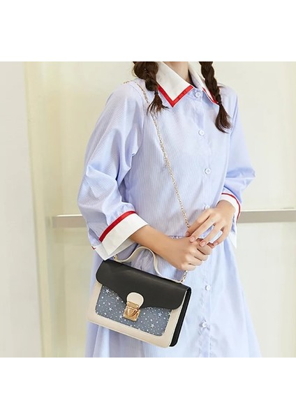 13CM x 4.5cm x 21CM Pullu Yıldız Mini Kare Paket Omuz Küçük Messenger Crossbody Debriyaj Cüzdan Çanta (Yurt Dışından) fırsatları