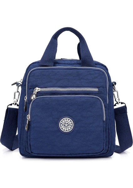 Derin Kadın Postacı Seyahat Su Geçirmez Naylon Çift Omuz Crossbody Kadın Flap Tote Çanta (Yurt Dışından)