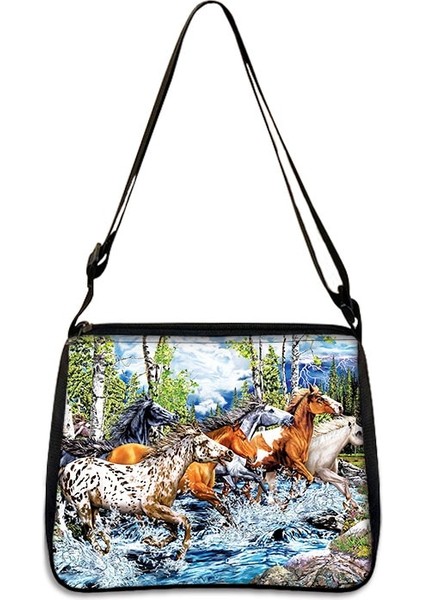 Hayvan Baskı Omuz Kadın Eğlence Taşınabilir Kanvas Messenger Kadın Küçük Retro Debriyaj Kadın Çapraz Çanta (Yurt Dışından)