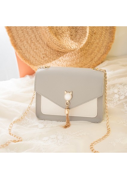 Kilit Zinciri Messenger Crossbody Kapak Saçak Omuz Küçük Kare Cep Telefonu Kadın Çanta (Yurt Dışından) fırsatları