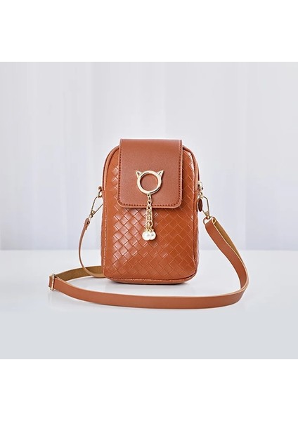 Halka Küçük Çapraz Vücut Cep Telefonu Omuz Dokuma Inci Püskül Kapak Kadın Omuz Çapraz Çanta (Yurt Dışından)