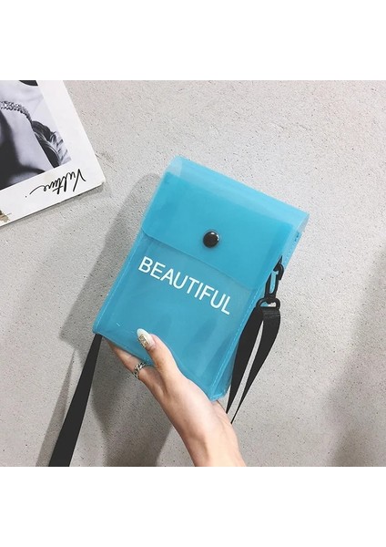 Kadın Crossbody Mektup Kalıpçı Messenger Pvc Jöle Küçük Bez Çanta (Yurt Dışından)