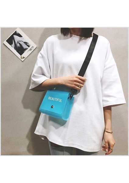 Kadın Crossbody Mektup Kalıpçı Messenger Pvc Jöle Küçük Bez Çanta (Yurt Dışından)