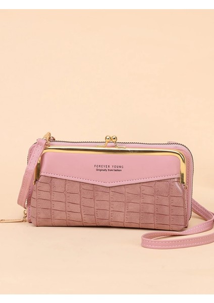 Vintage Kadın Cüzdan Timsah Desen Cep Telefonu Cepleri Kadın Omuz Kadın Crossbody Çanta (Yurt Dışından)
