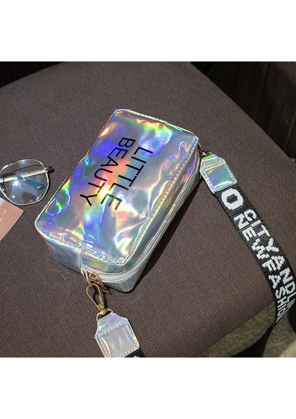 Mini Kadın Lazer Crossbody Messenger Omuz Pvc Jöle Küçük Tote Messenger Lazer Hologram Çanta (Yurt Dışından)