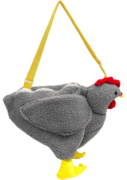Kadın Tavuk Şekli Peluş Crossbody Sevimli Cartooken Omuz Parti Kadın Çalışma Seyahat Kız Çanta (Yurt Dışından)