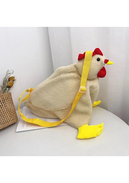 Kadın Tavuk Şekli Peluş Crossbody Sevimli Cartooken Omuz Parti Kadın Çalışma Seyahat Kız Çanta (Yurt Dışından) fiyatları