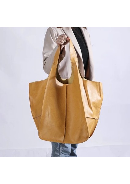 Crossbody Pu Deri Yumuşak Messenger Kadın Düğme Geniş Omuz Askısı Retro Kadın Çanta (Yurt Dışından) modelleri