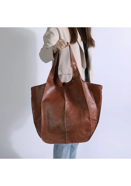 Crossbody Pu Deri Yumuşak Messenger Kadın Düğme Geniş Omuz Askısı Retro Kadın Çanta (Yurt Dışından) indirimleri