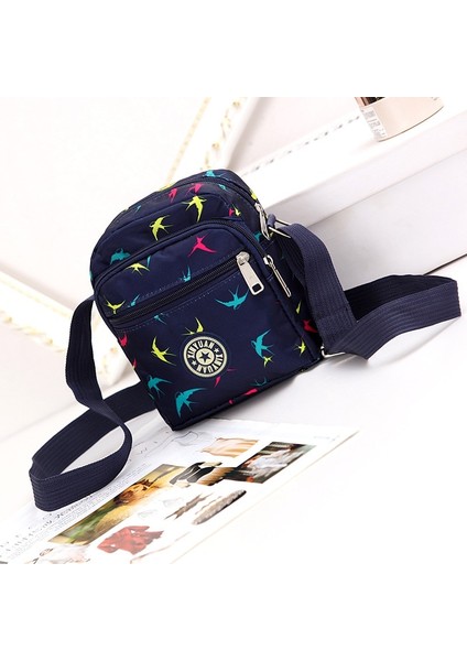 Kadın Messenger Naylon Eğlence Çapraz Küçük Crossbody Kore Çok Katmanlı Kadın Omuz Çanta (Yurt Dışından)
