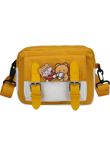 Crossbody Kadın Kanvas Kawaii Harajuku Tüm Maç Öğrencileri Kadın Kore Ulzzang Günlük Çanta (Yurt Dışından)