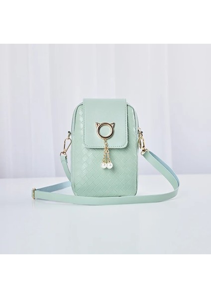 Halka Küçük Çapraz Vücut Cep Telefonu Omuz Dokuma Inci Püskül Kapak Kadın Omuz Çapraz Çanta (Yurt Dışından)