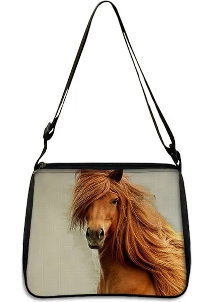 30CM Hayvan Baskı Omuz Kadın Eğlence Taşınabilir Kanvas Messenger Kadın Küçük Retro Debriyaj Kadın Çapraz Çanta (Yurt Dışından)